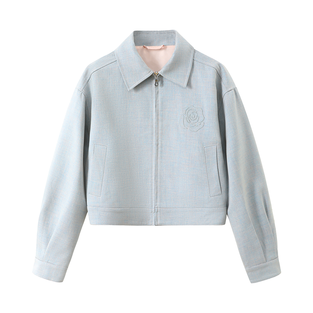 Lässige maßgeschneiderte bestickte kurze Jacke