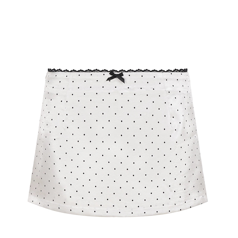 High-Support Satin Polka Dot A-line Skirt