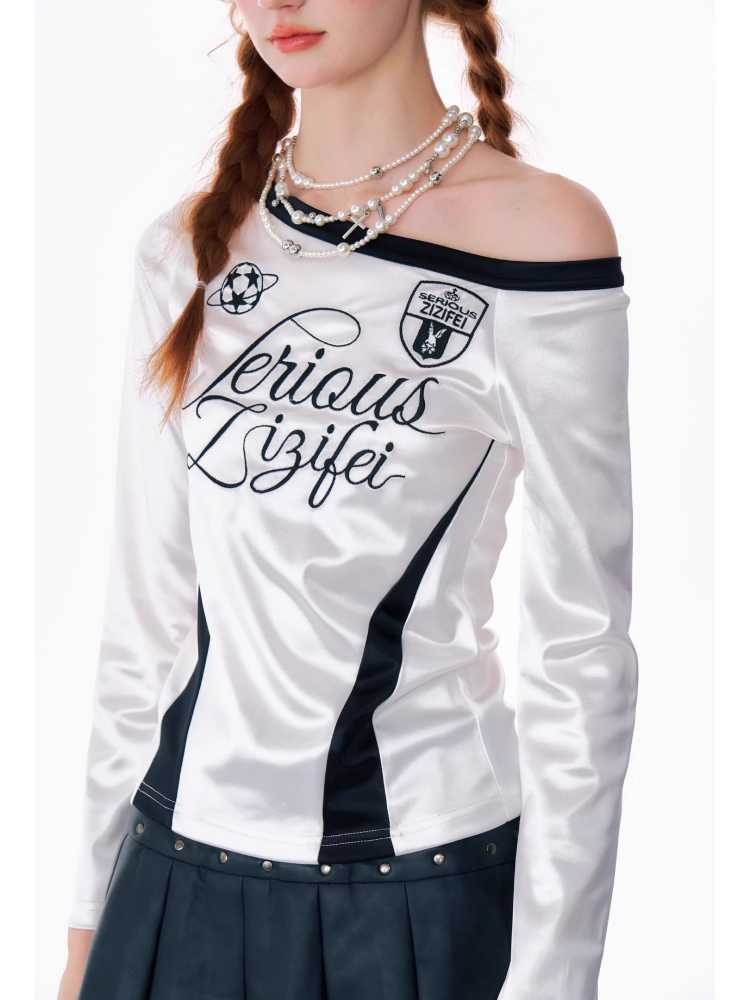 원숄더 긴팔 티셔츠