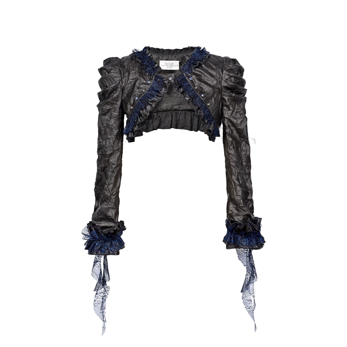 Shiny Pleated Leather Jacket