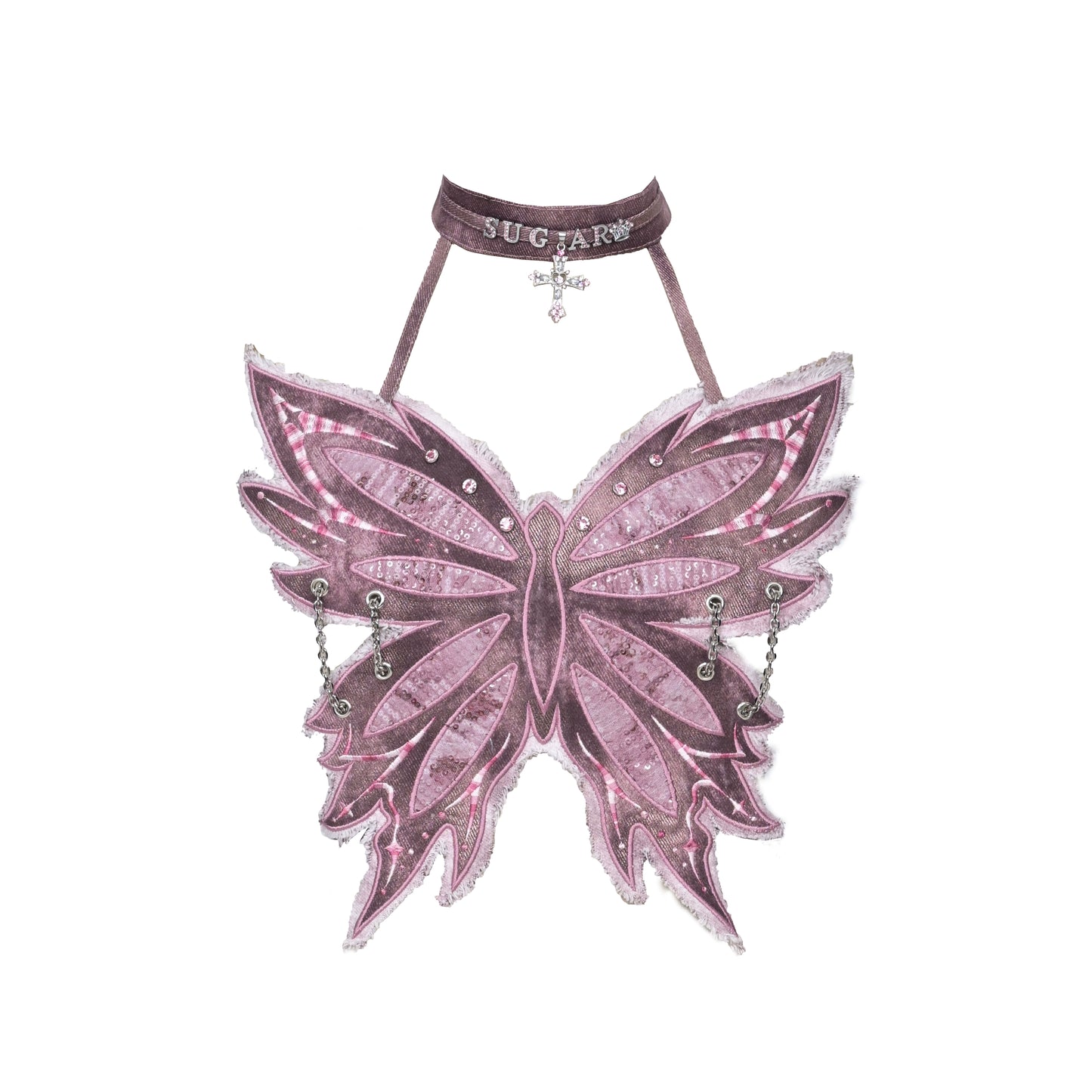 Butterfly Bandeau Mesh Top Set-Up