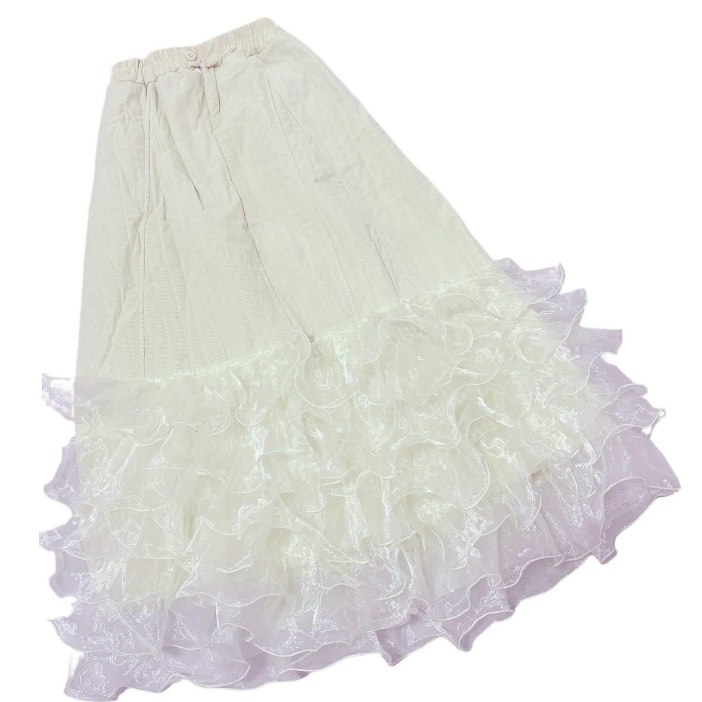 Corduroy Quilted Lace Skirt