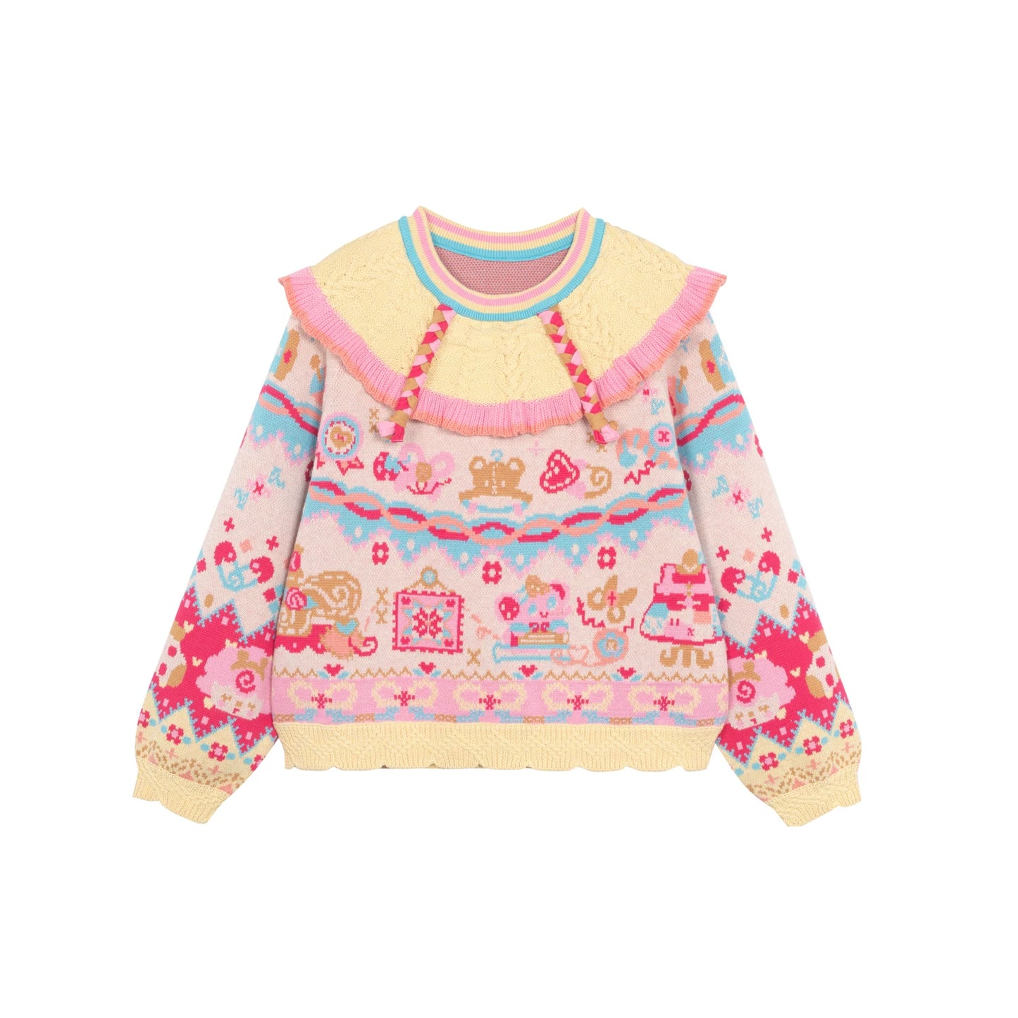 Kabelstrick Aquarell Pullover
