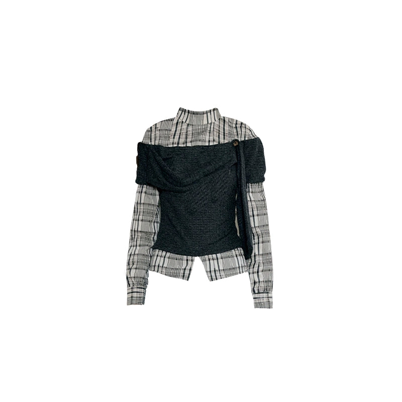 Irregular High Collar Sweater Tops