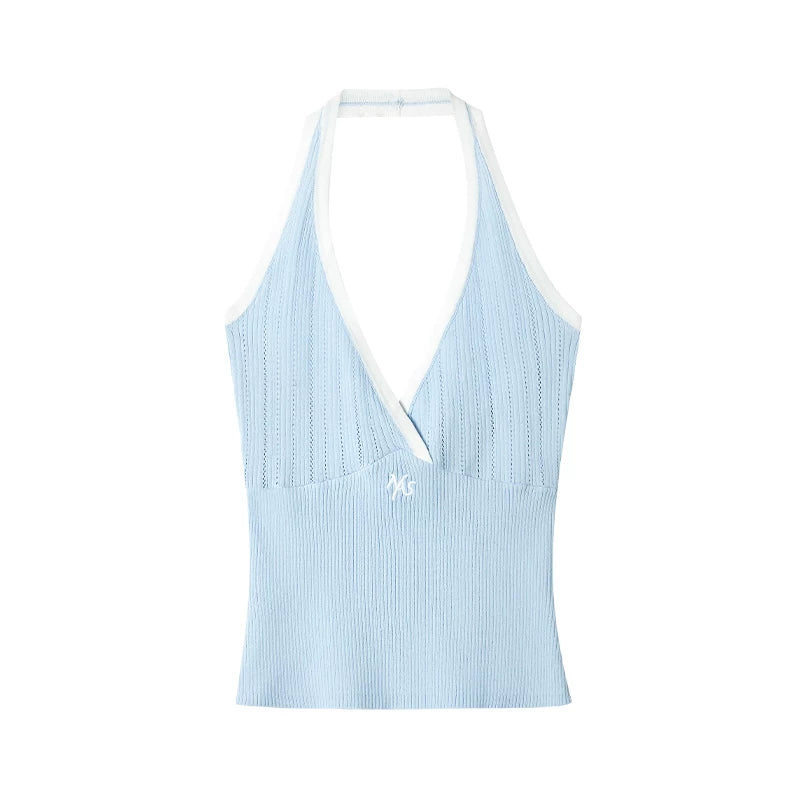 Interwoven Pleated Ribbed Vest
