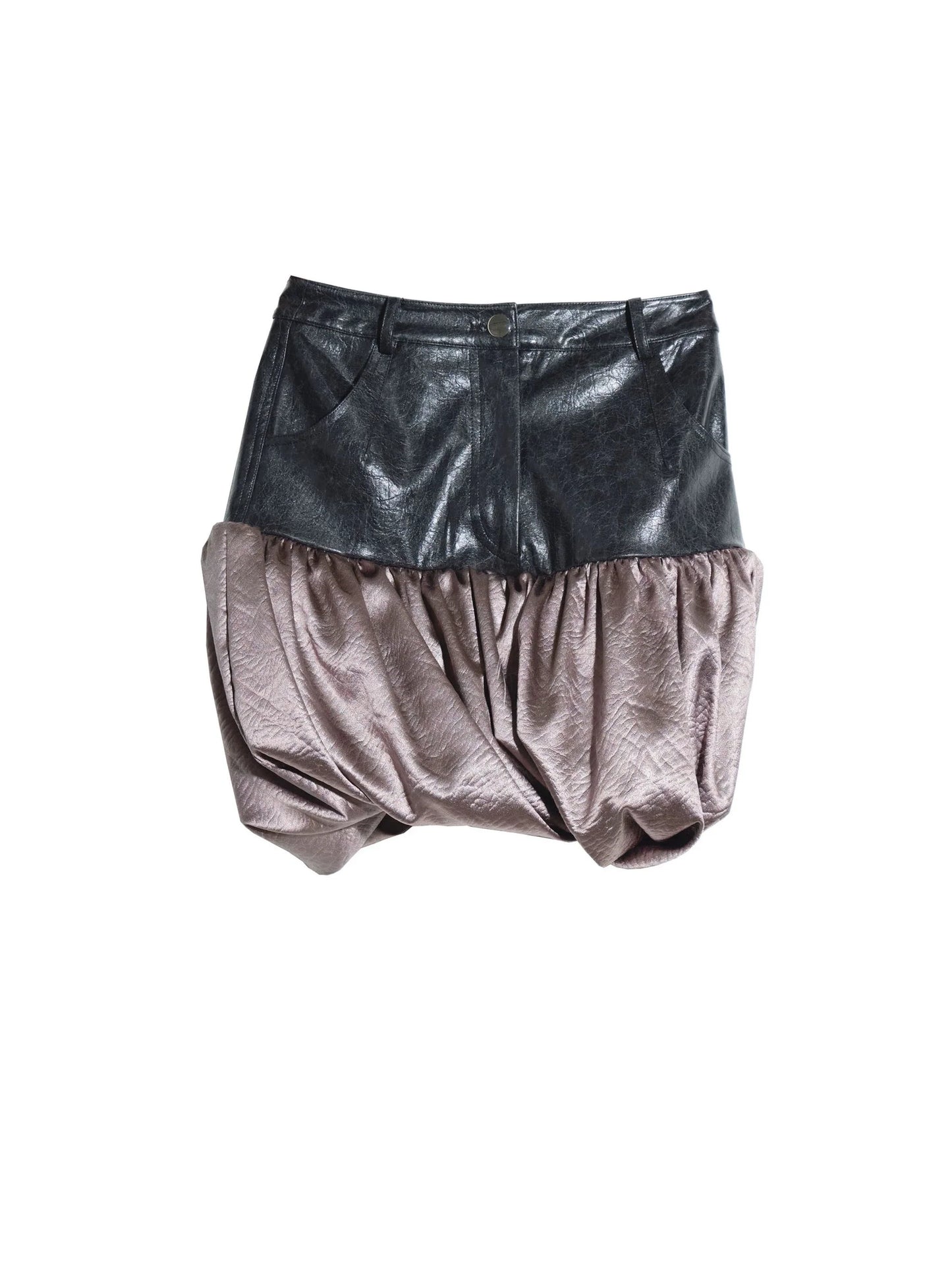 Klassizistische skulpturale gedrehte Satin-PU-Rock