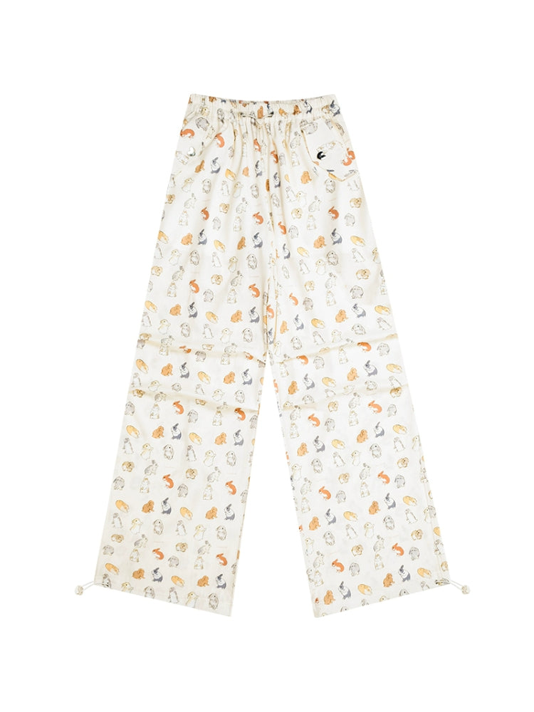 와이드 레그 스트레이트 캐주얼 팬츠