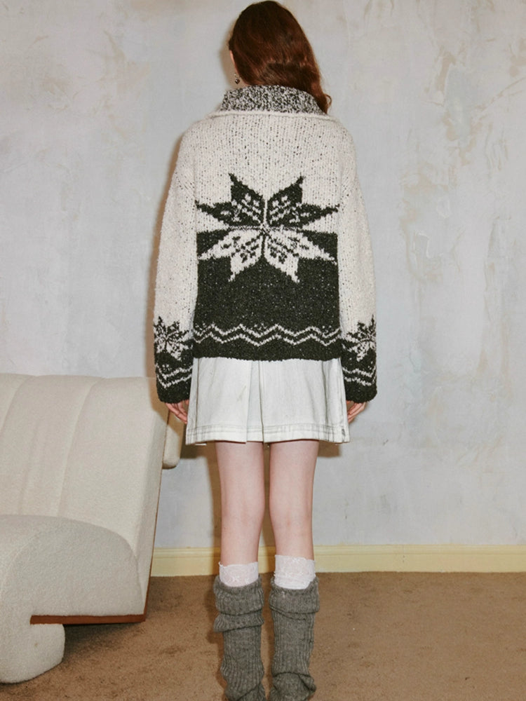 Retro lockere Wollpullover