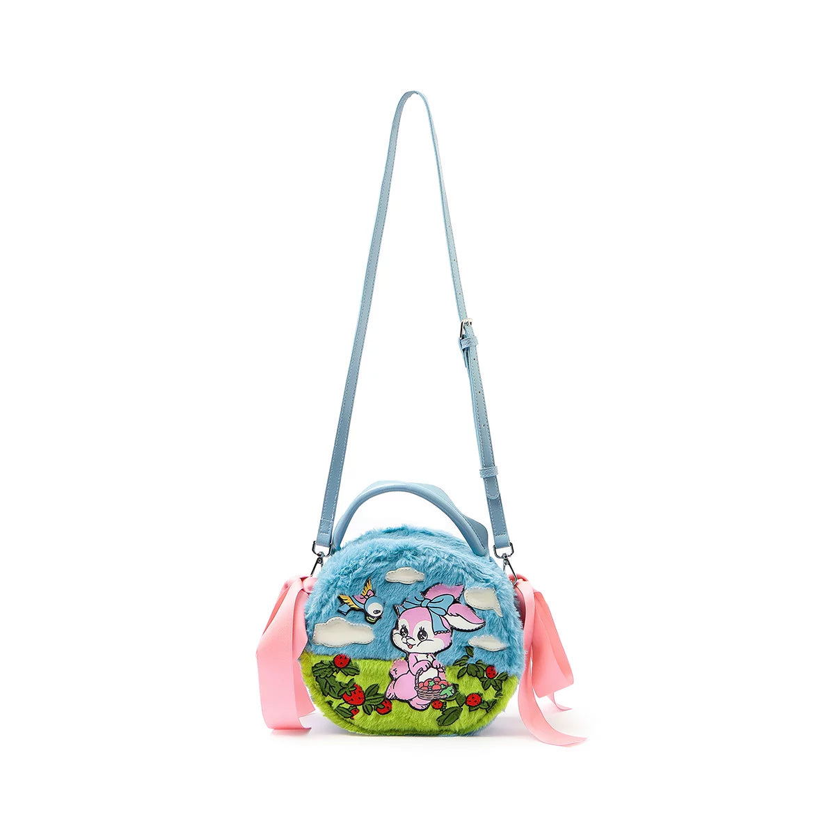 Blue Bunny Plush Crossbody Bag