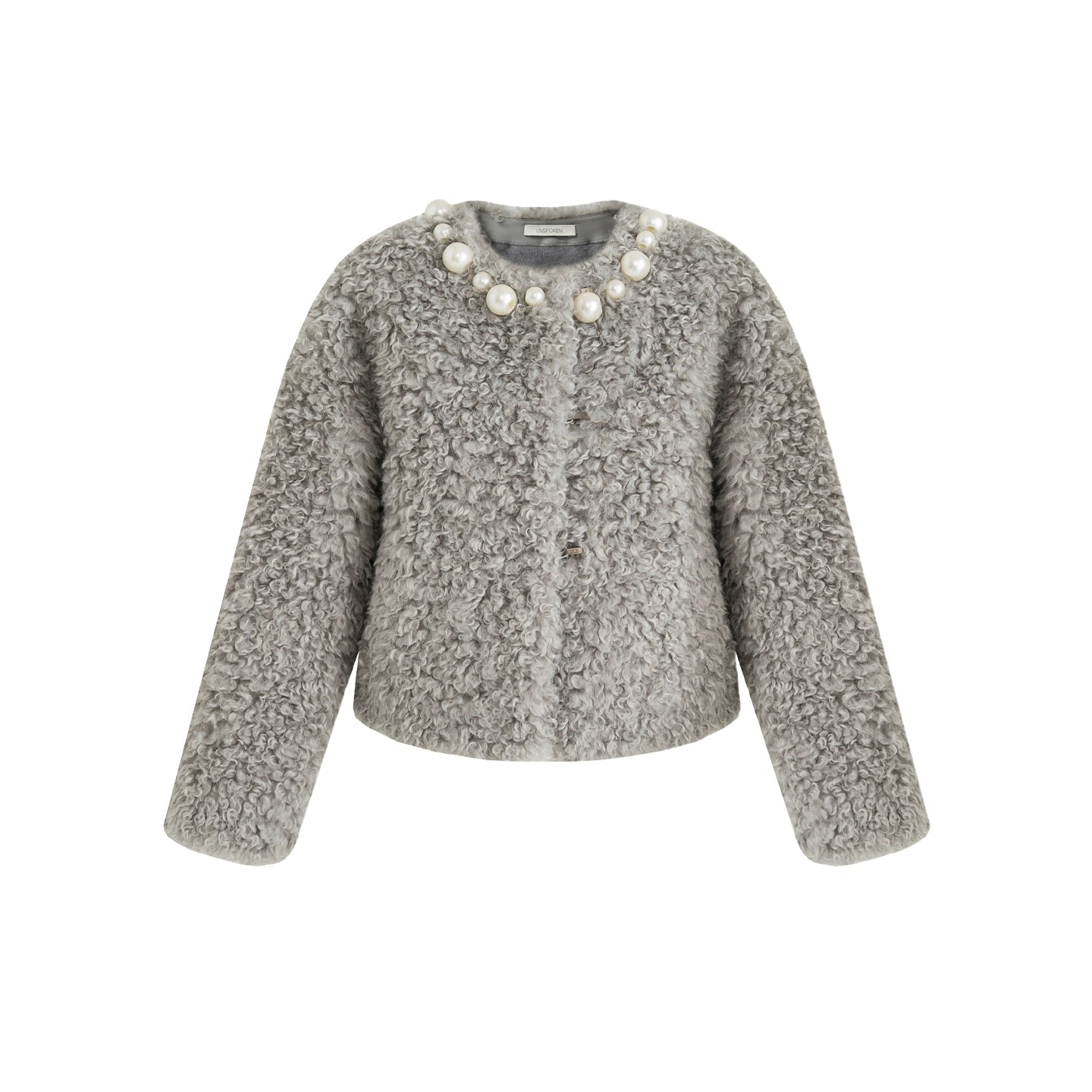 Pearl Collar Faux Fur Jacket