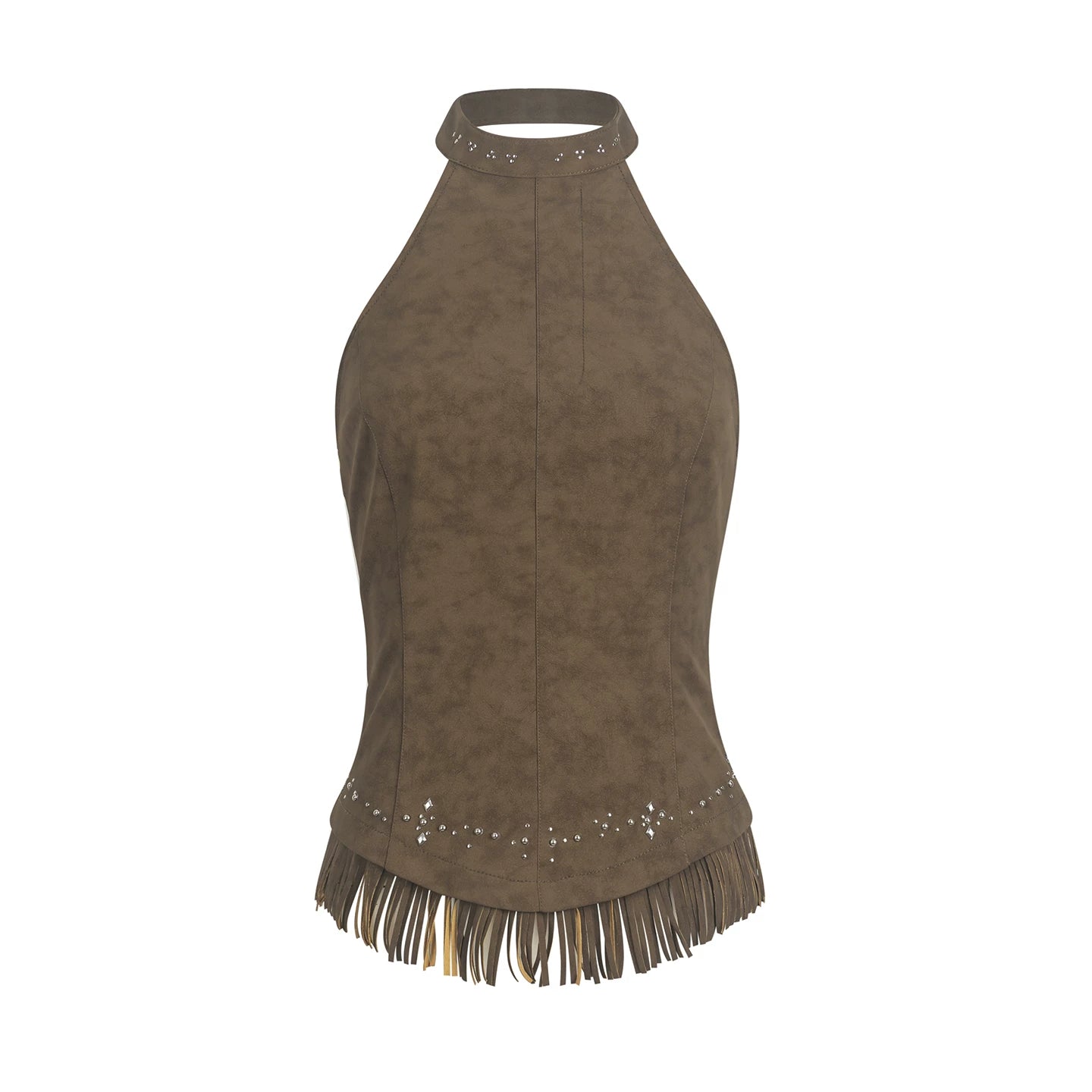 Vintage Faux Suede Tassel Camisole