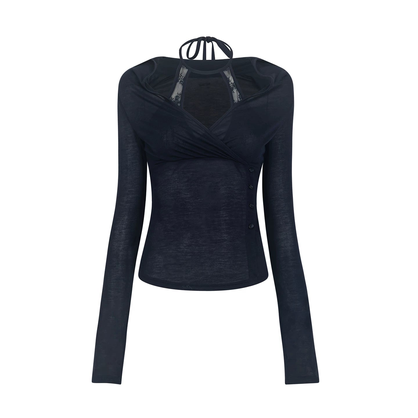 Lace Splicing Halter Top