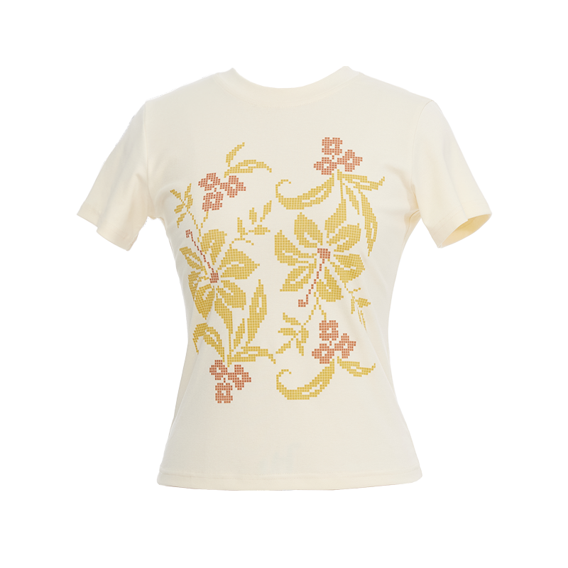 Floral Beige Tee