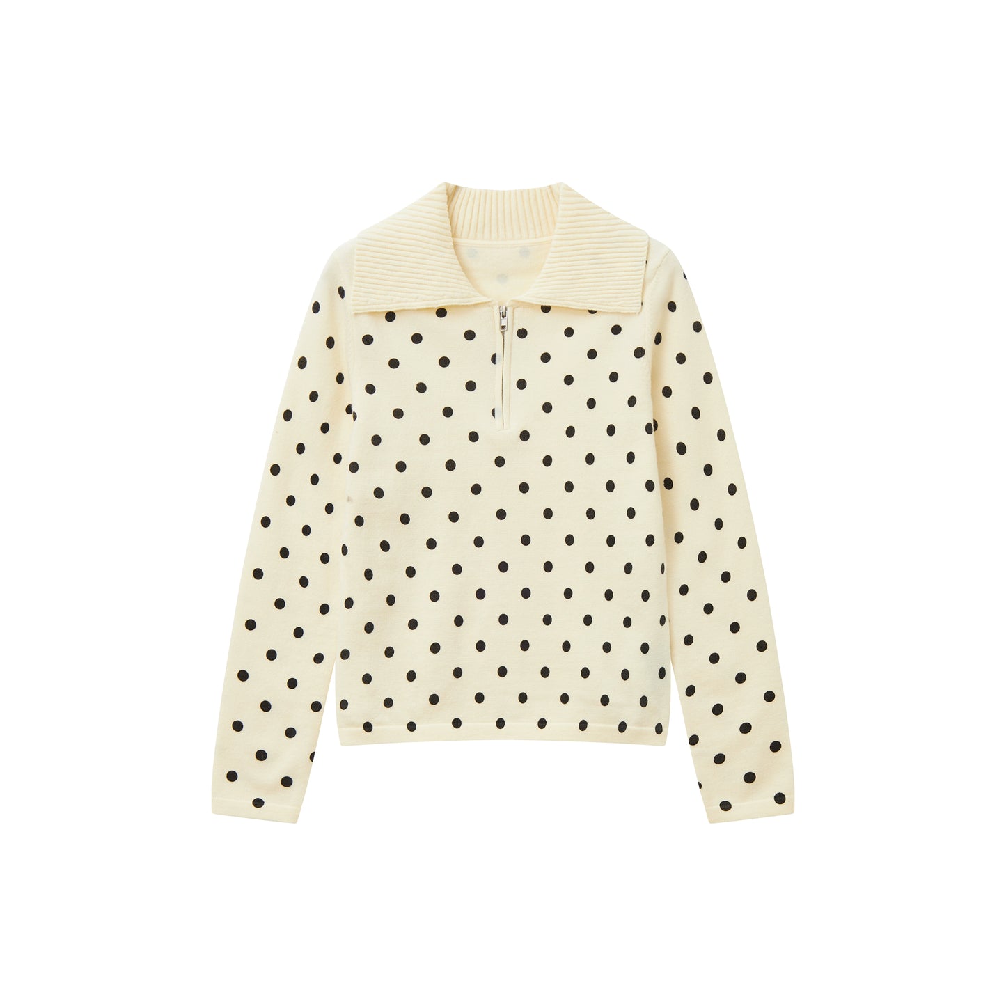 Slim Polka Dot Knit Sweater