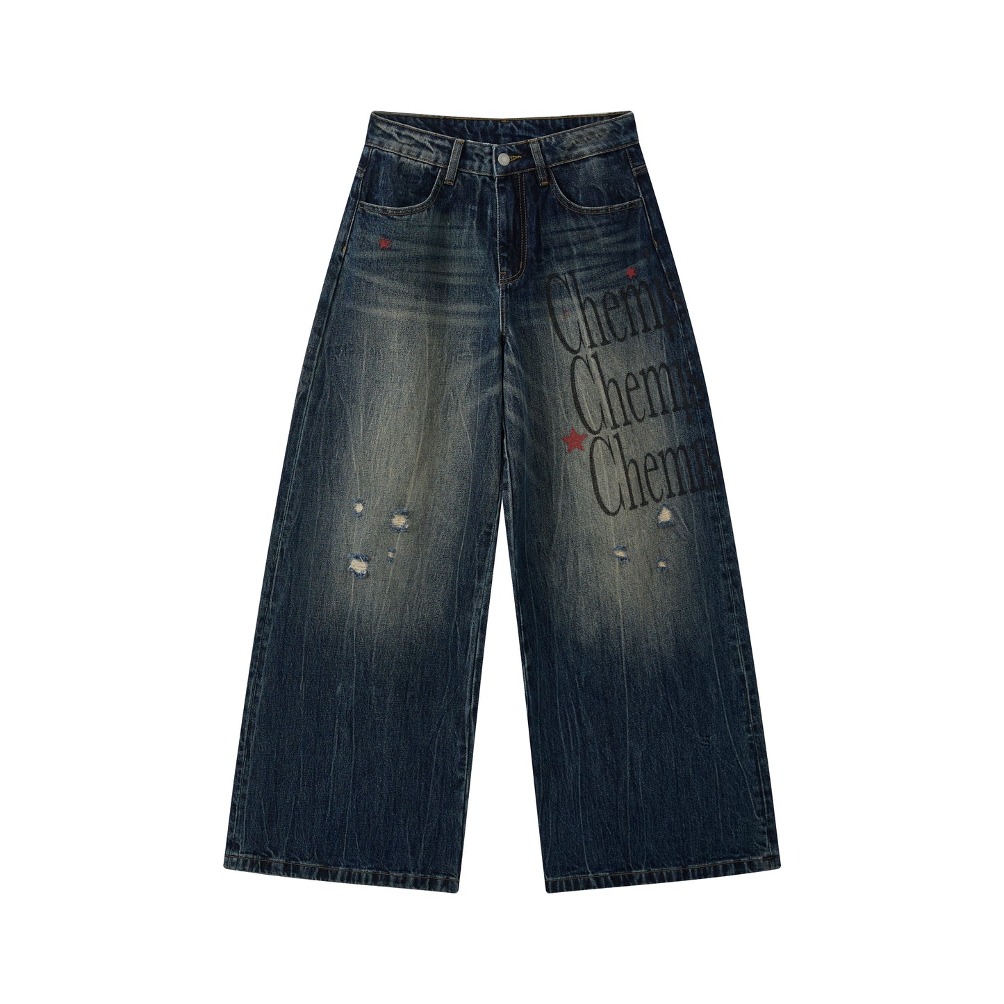 Hochtaillierte Schlagjeans