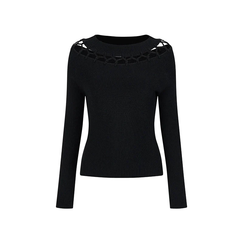 Cut-Out Straight Weave Top