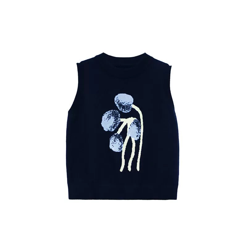 Retro Jacquard Layered Vest