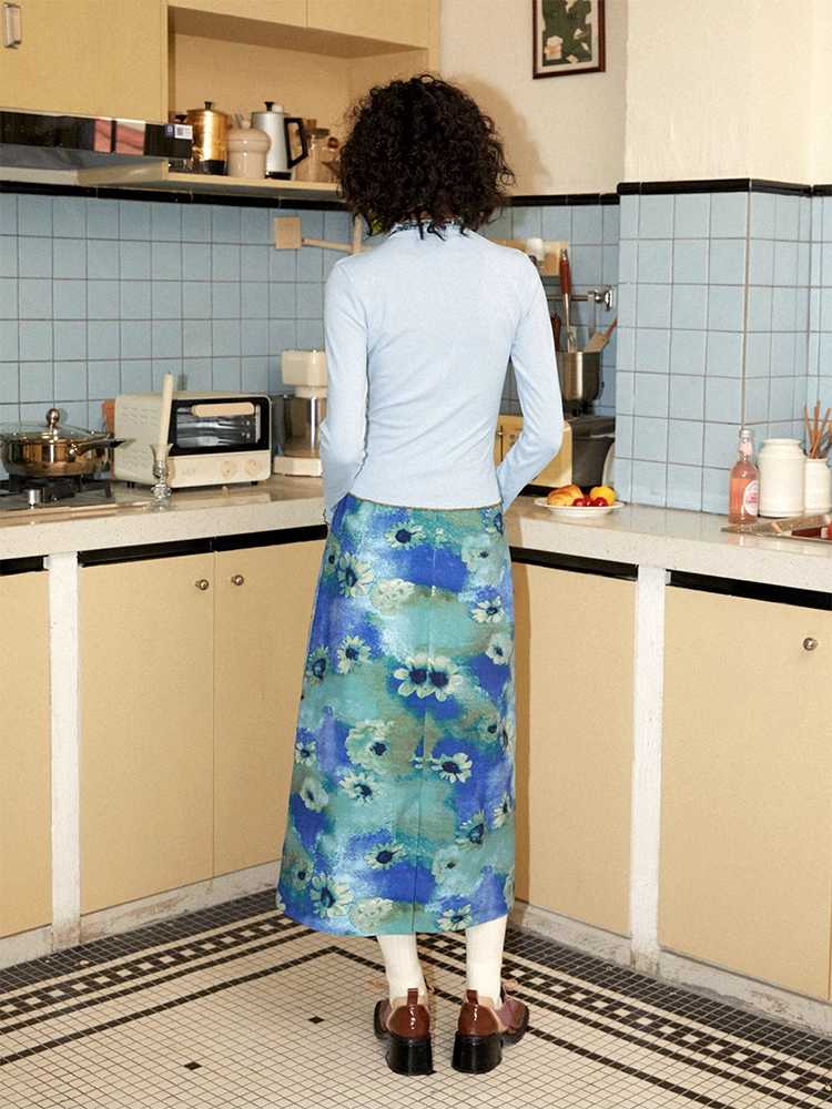 Bedruckter lässiger A-Linien-Rock