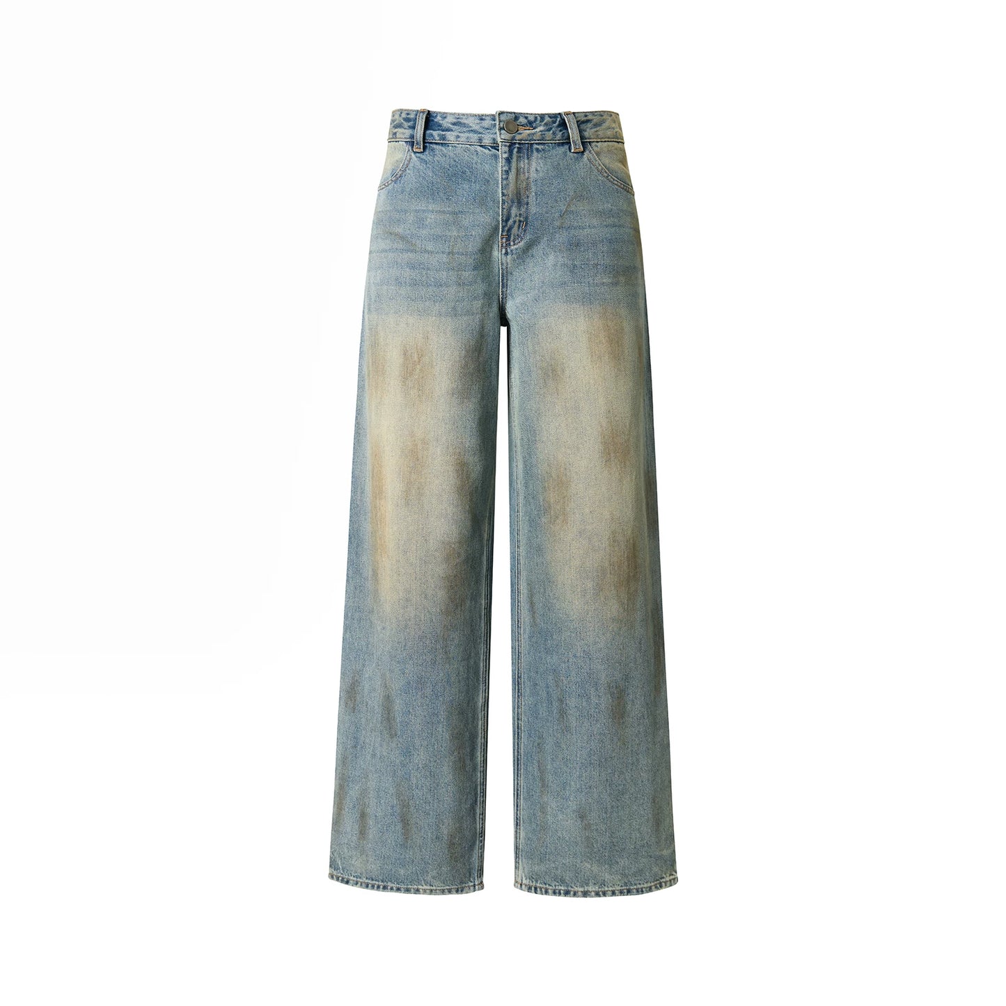 Blaue Vintage-Rosen-Jeanshose