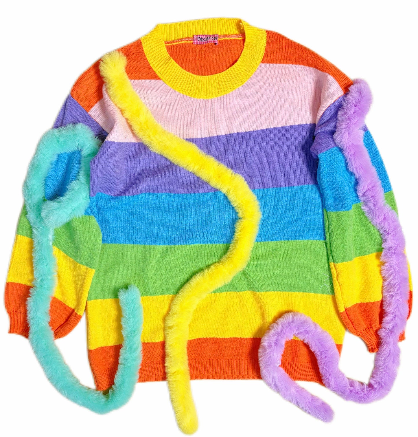 Rainbow Striped Knitted Jumper