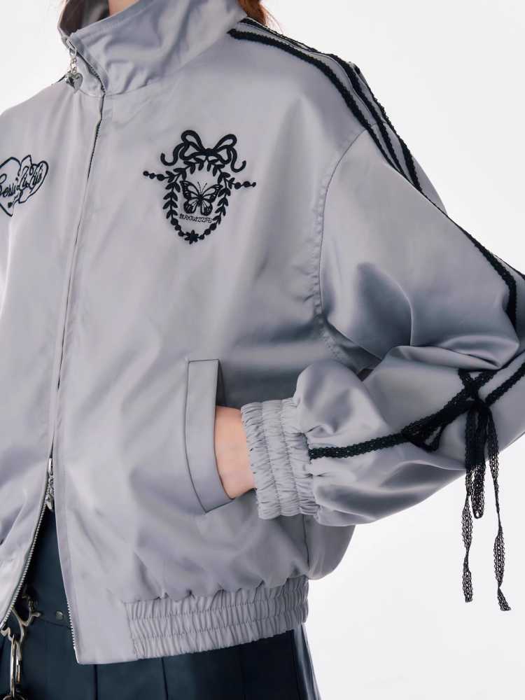 레트로 스포츠 스타일 재킷