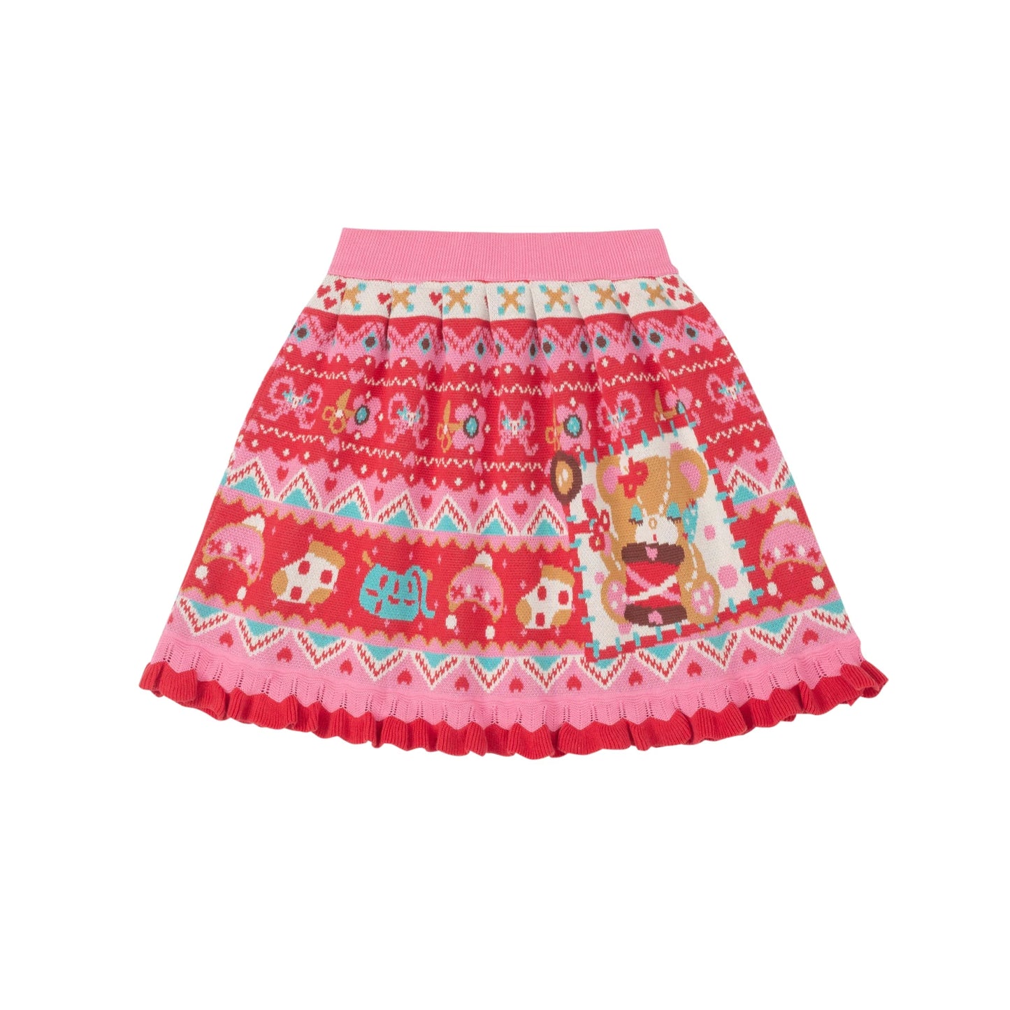 Fair Isle Knitted Lace Skirt