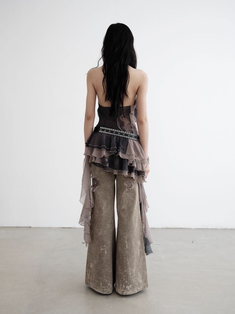 Bedrucktes Träger-Slim-Top