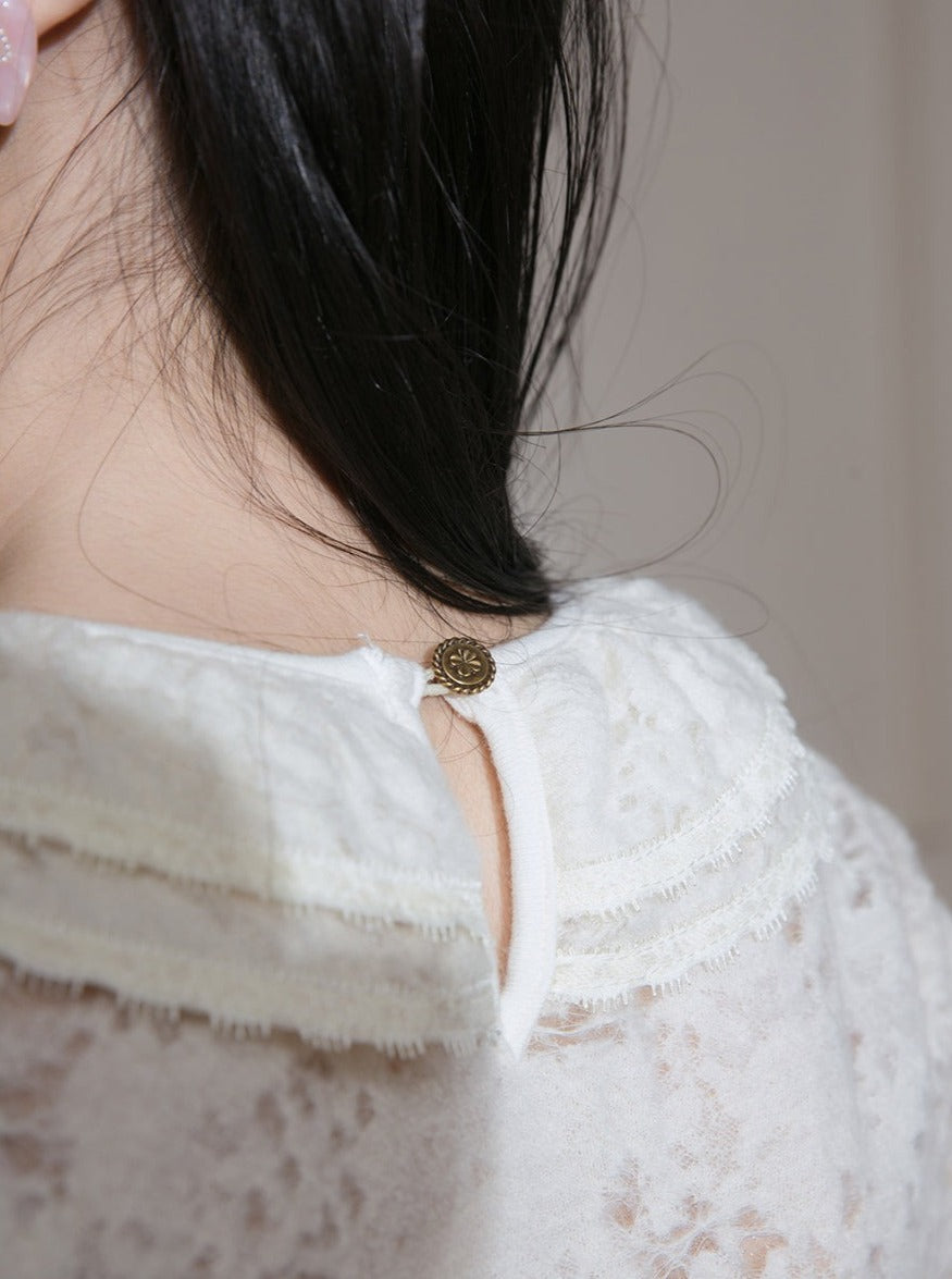 미스트 아프리콧 울 레이스 탑