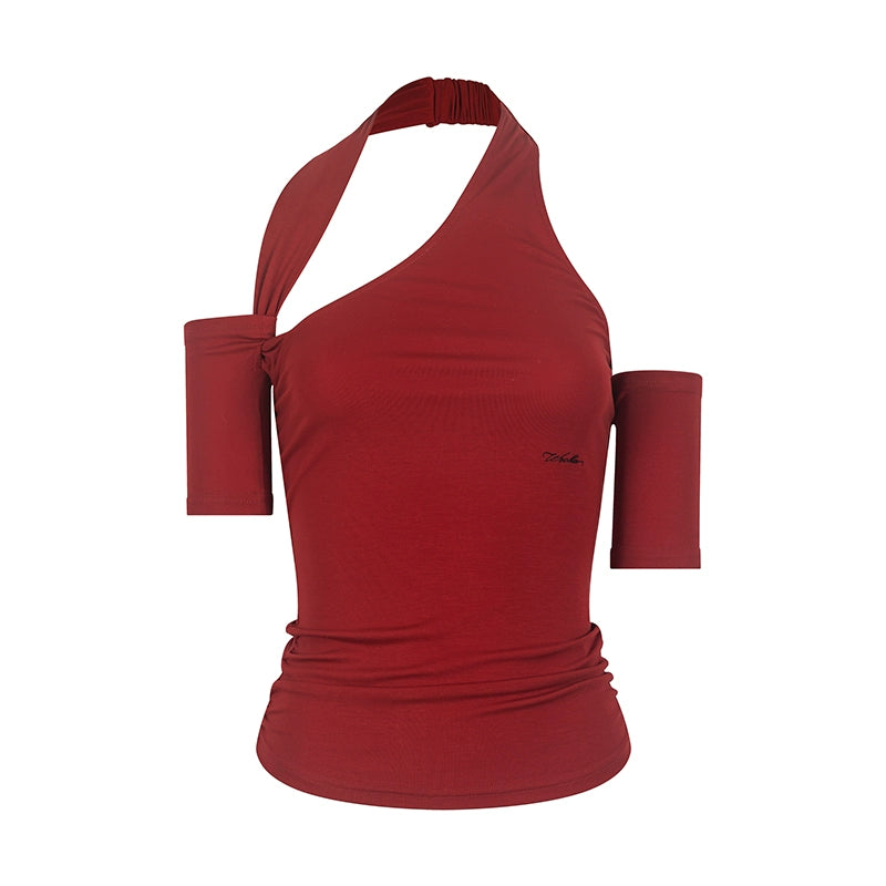 Twisted Halterneck Short Sleeve T-Shirt