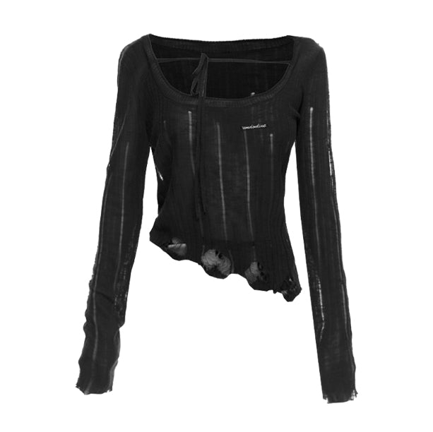 Silver Iron Cutout Strappy Knit Top