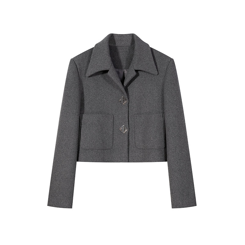 Chic Gray Tweed Blazer