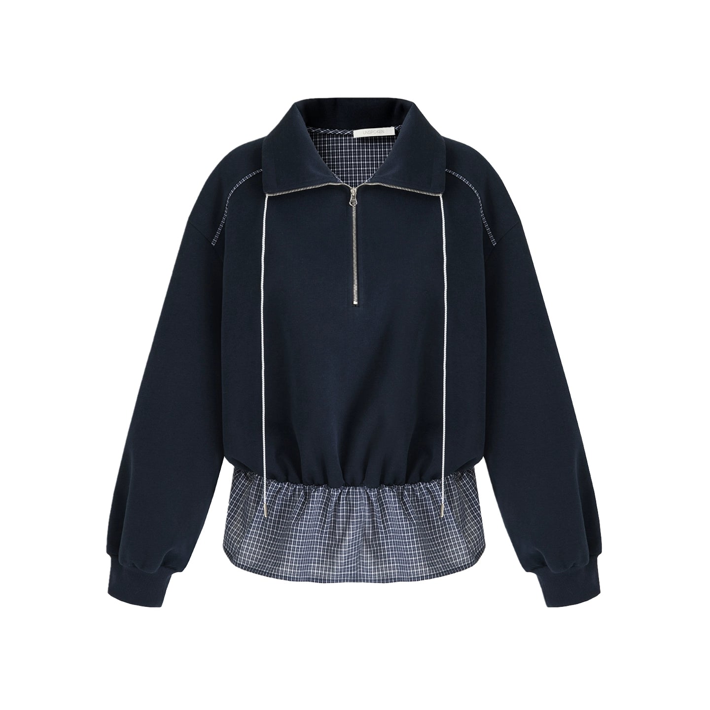 Contrasting Stand Collar Sweatshirt