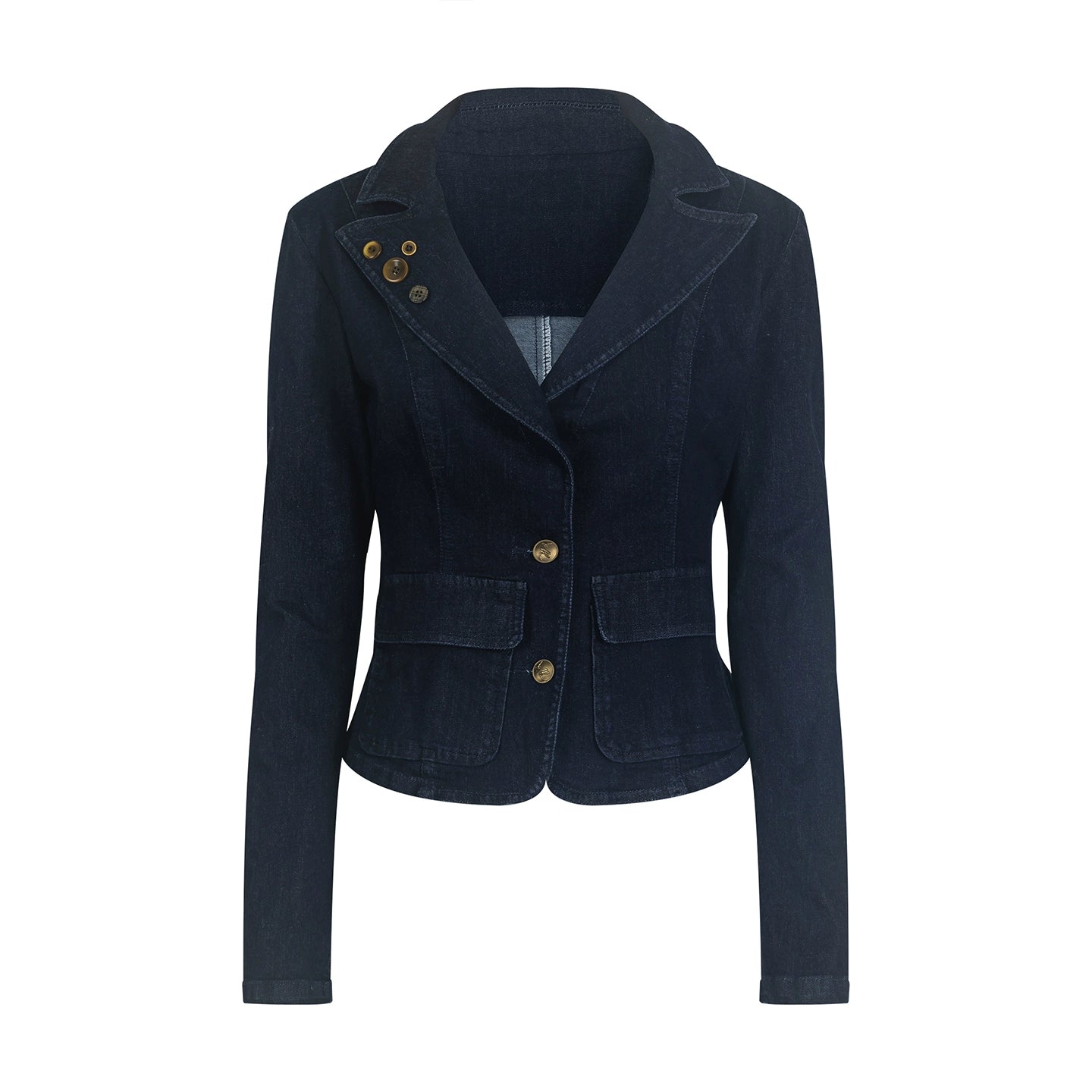 Retro Charm Denim Short Coat