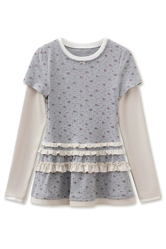 Doppellagiges Spitzen-T-Shirt