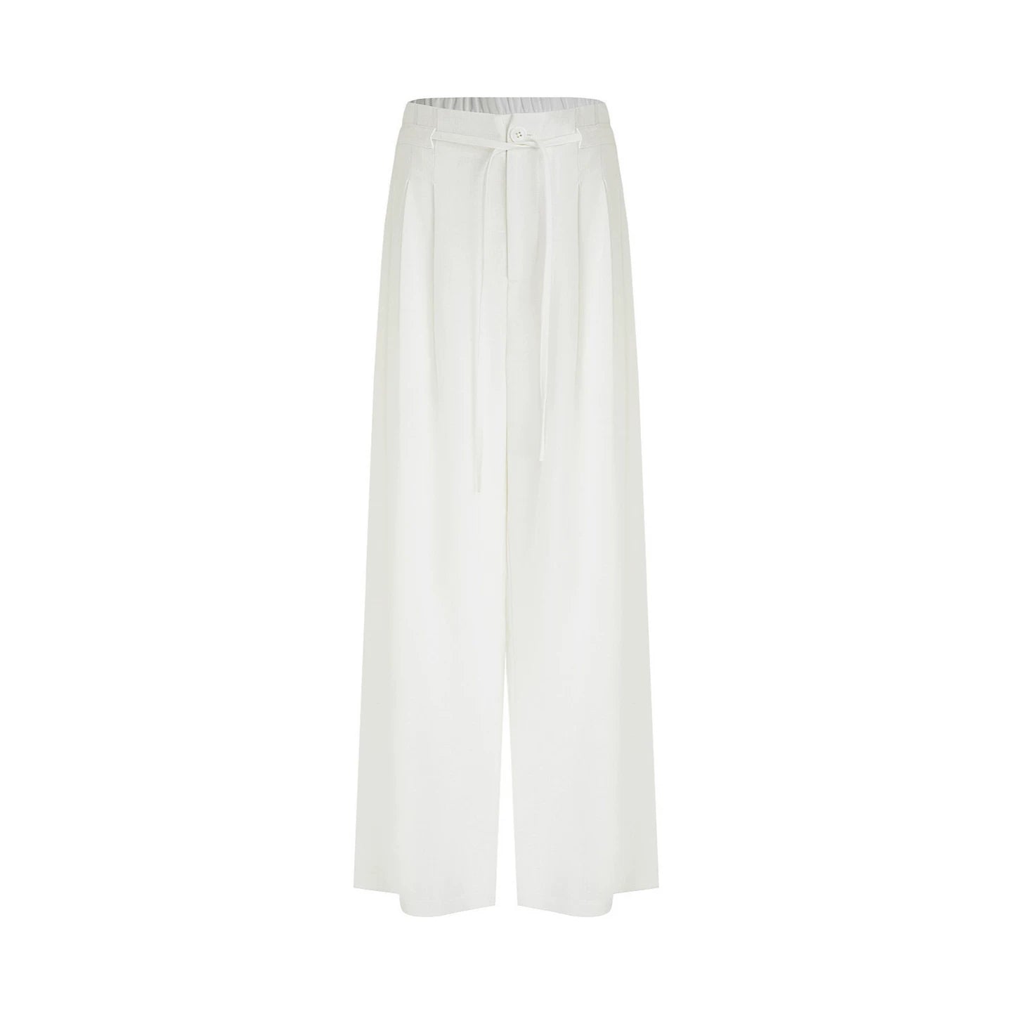 Pantalon élégant taille haute à jambes larges