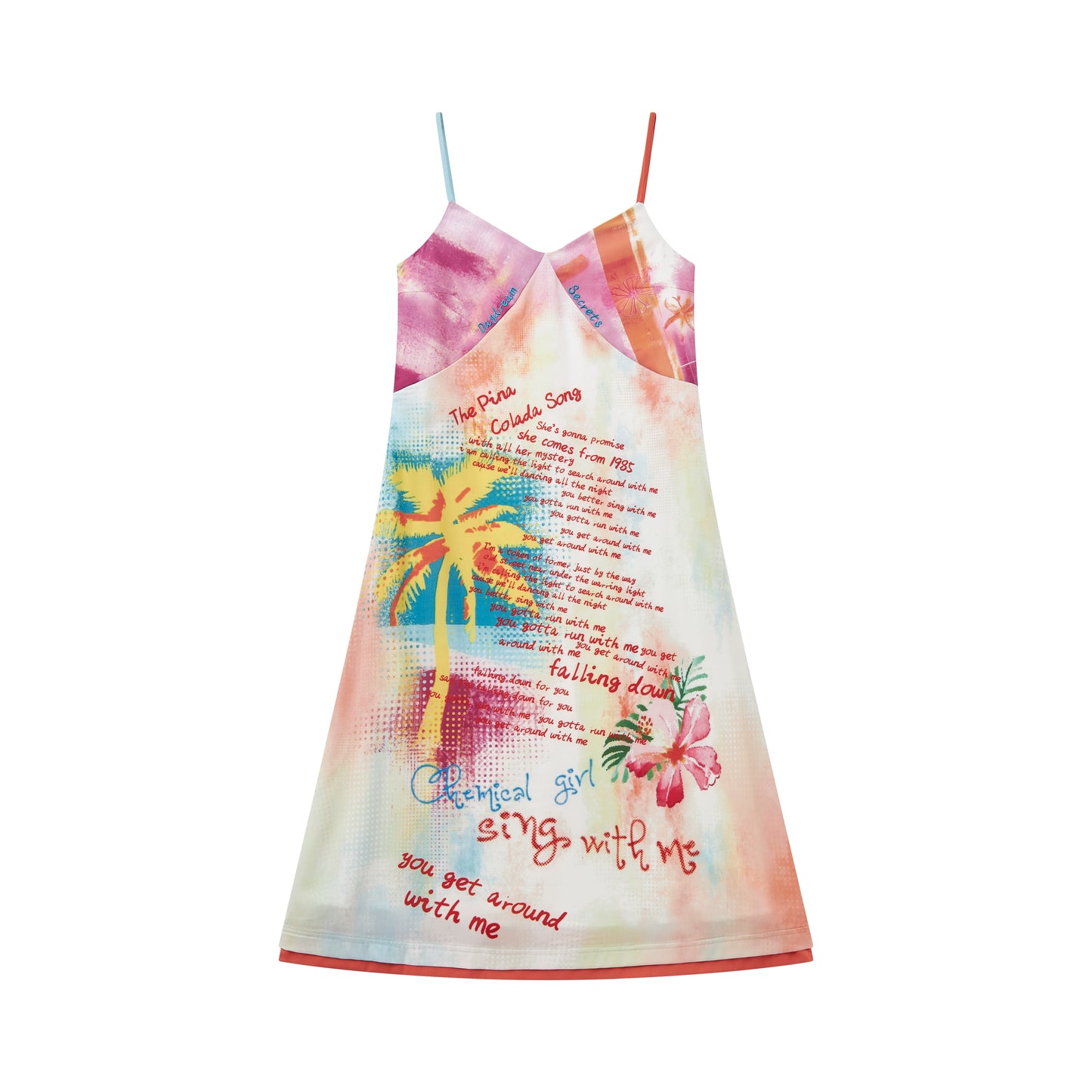 Colorful Printed Camisole Slip Dress