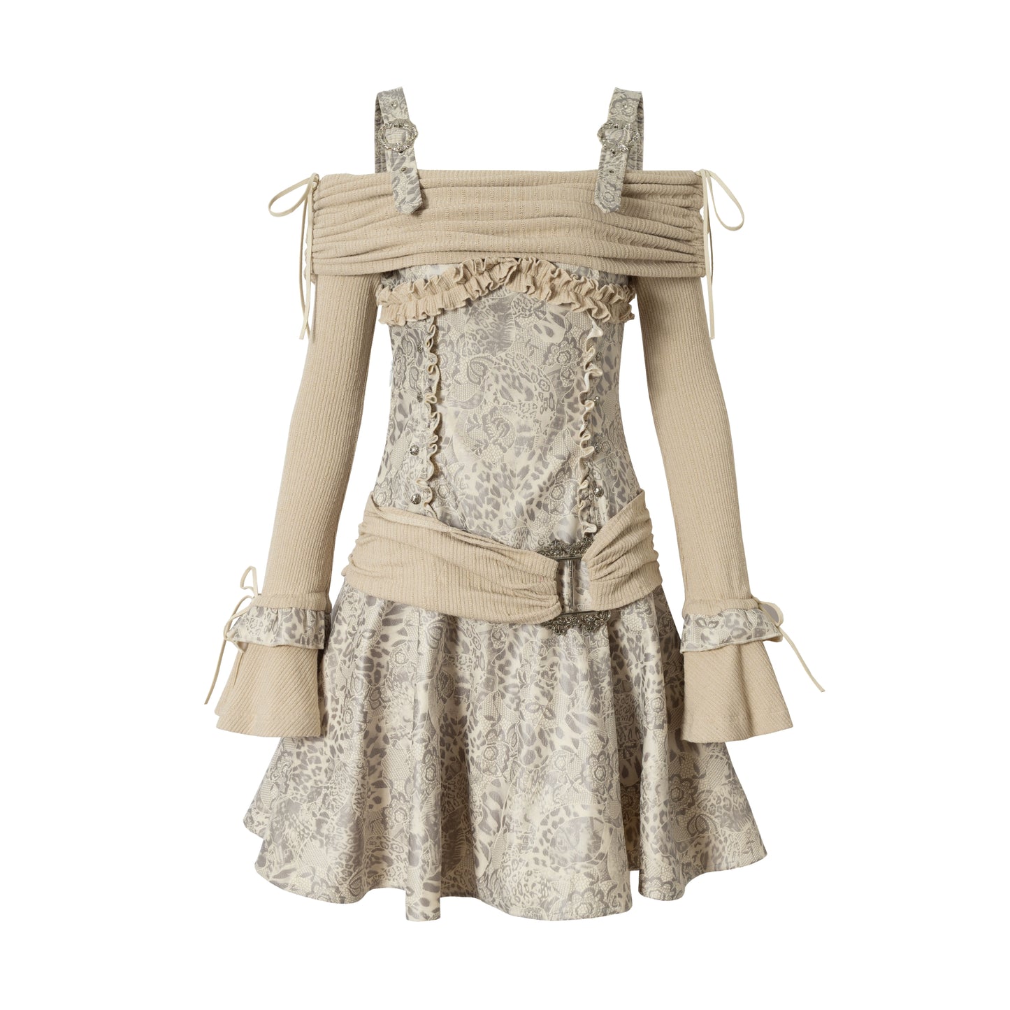 Retro Punk Patchwork Knit Dress