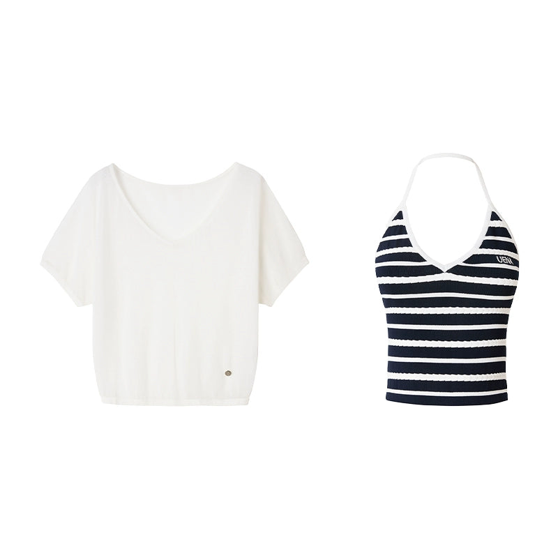 Uena Striped Suspender Set