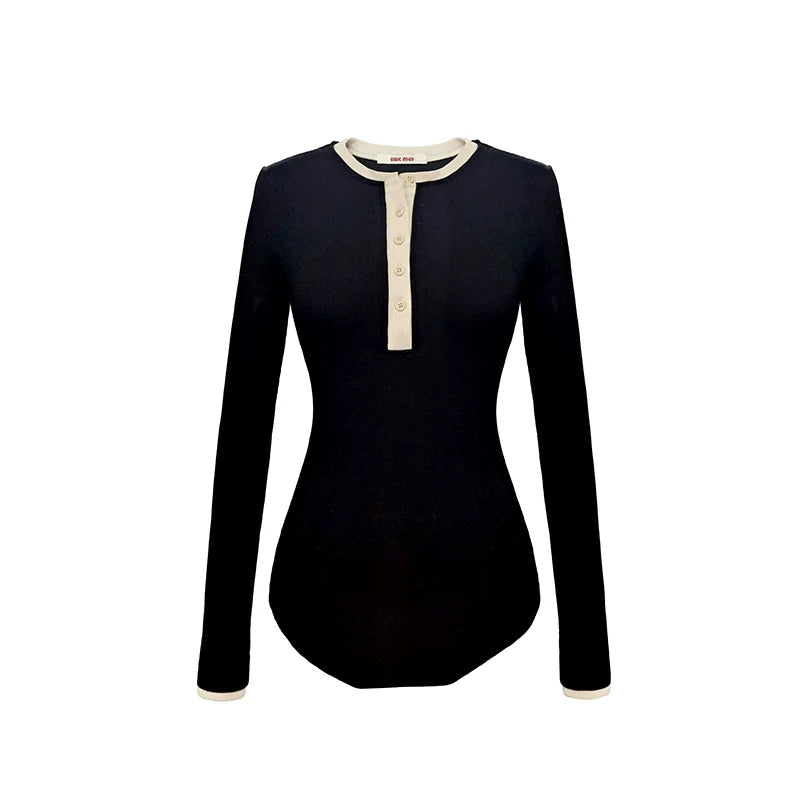 Malt gekochter Wein Crew Neck Strickoberteil