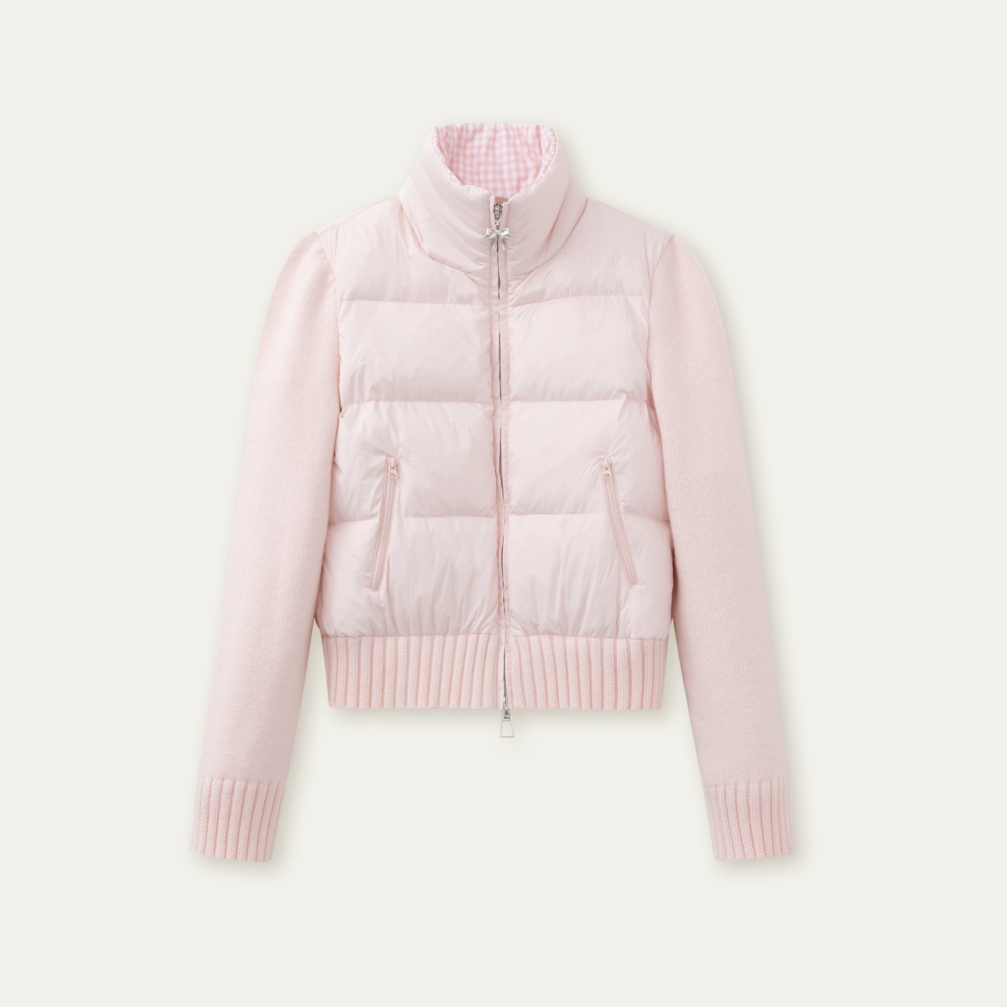 Pink Cloud Knitted Patchwork Jacket