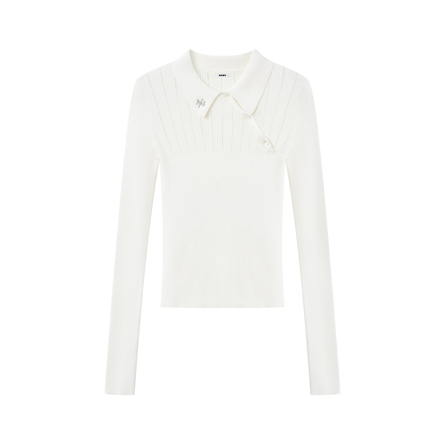 Diagonal Placket Knit Top