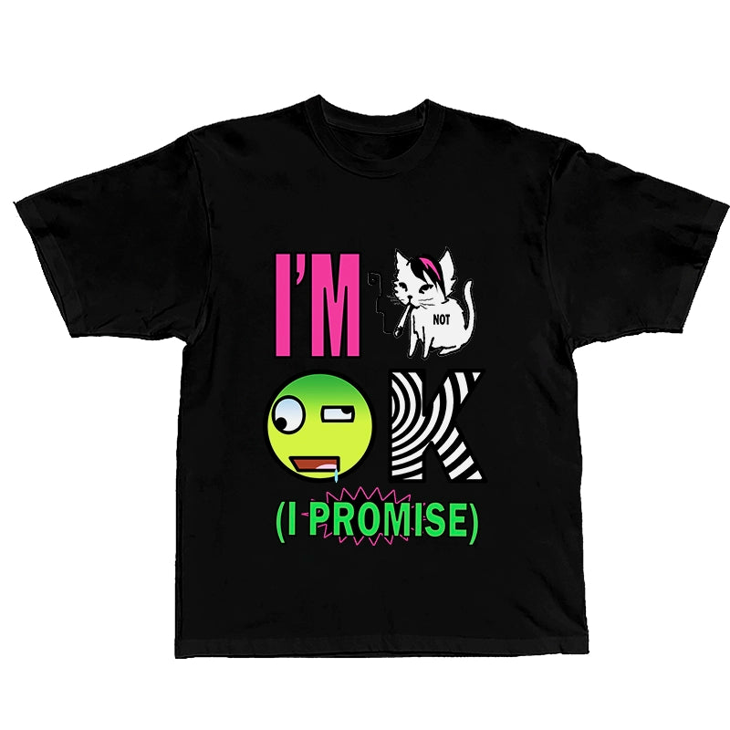 Emo Printed Punk Style T-Shirt