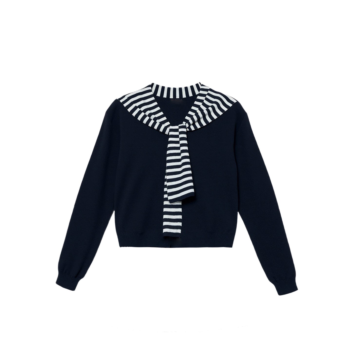 Striped Knitted Shawl Top