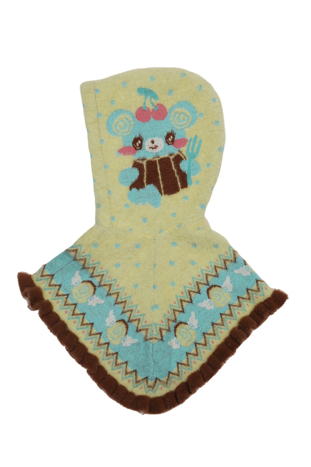 Yellow Bear Knitted Cape Hat