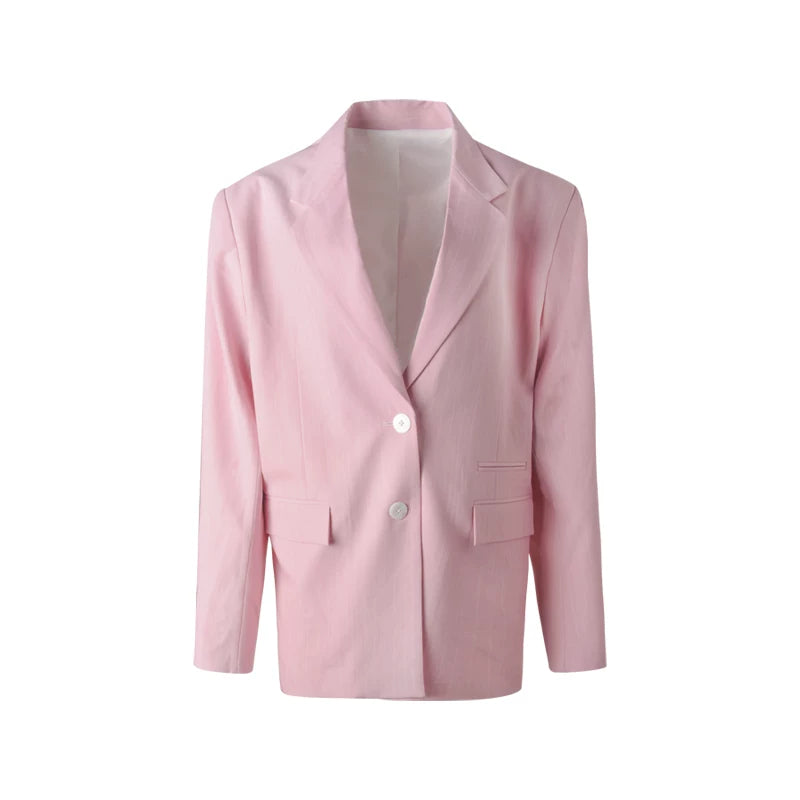 Light Pink Striped Blazer Jacket