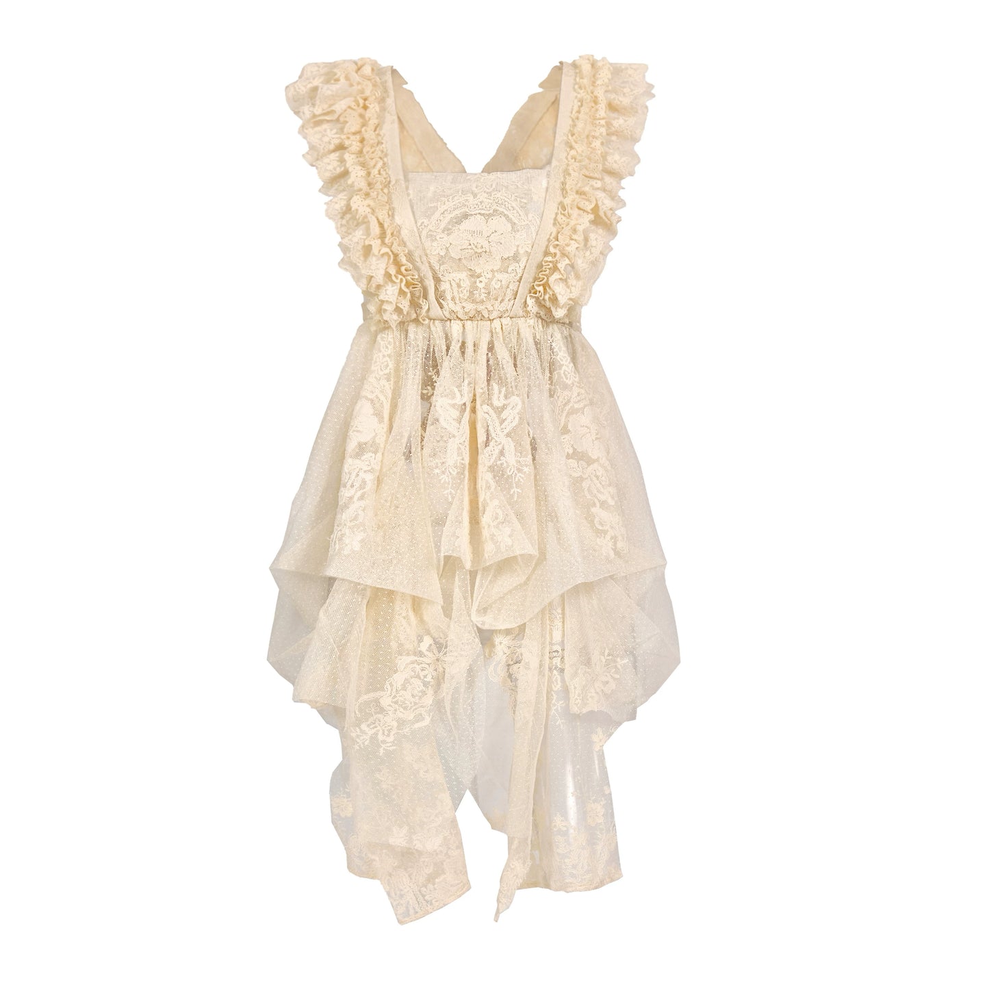 Tablier en dentelle crème rococo