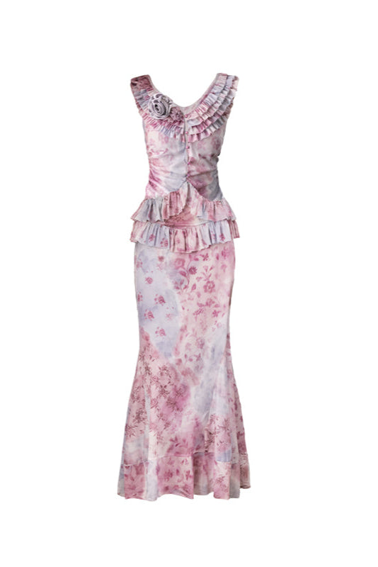 Lace Double-Layered Dress