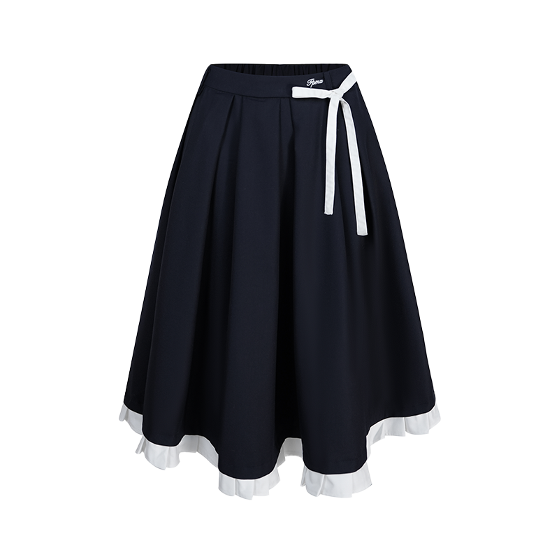 Knit Contrasting Sweater Skirt Set-Up