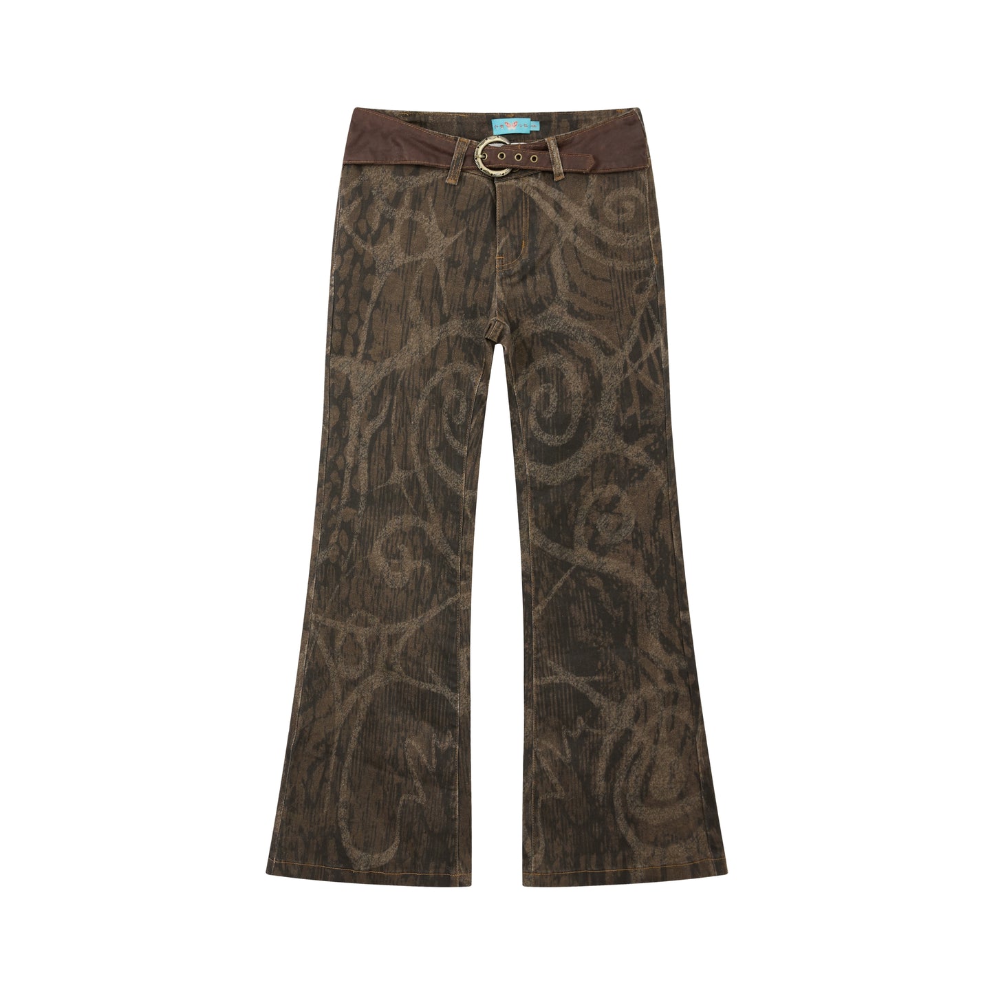 Tree Shadow Flared Denim Pants