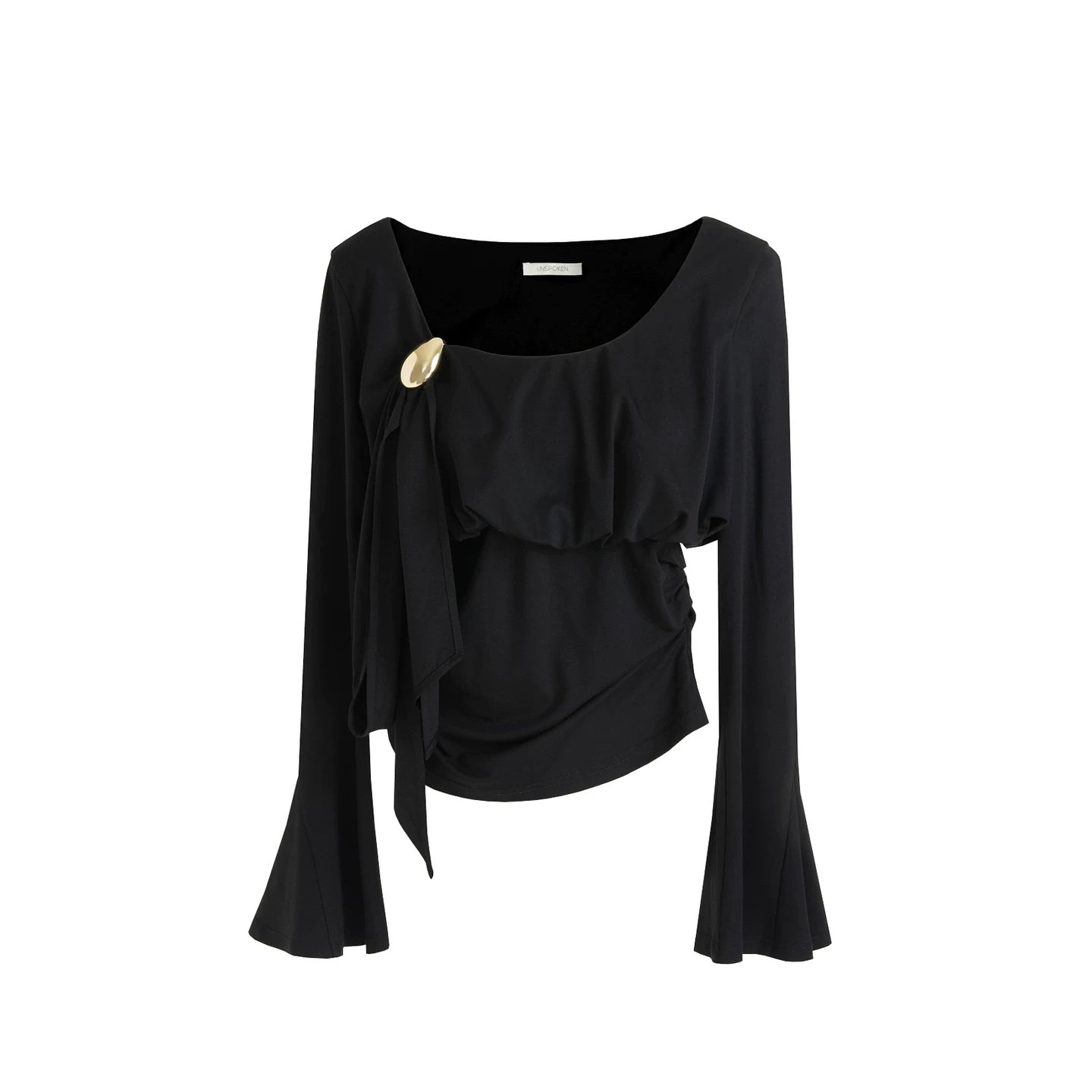 Halter Knit Bell Sleeve Top